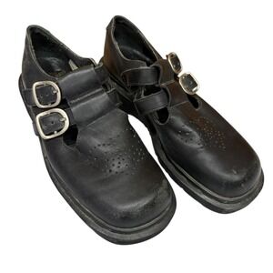 Vintage Dr. Martens Women's Mary Janes Double Buckle Leather Shoes Rare Style 5